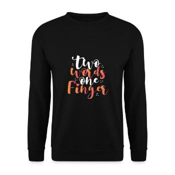 Sarkastisches Zwei-Finger-Sarkasmus-Geschenk - Unisex Pullover - Schwarz - Vorne - Alina (178cm) & Michal (187cm)