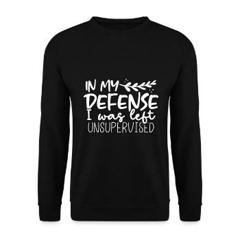 Sarcastic In My Defense Left Unsupervised Sarcasm - Unisex Sweatshirt - black - Front - Alina (178cm) & Michal (187cm)