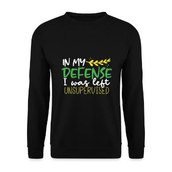 Sarcastic In My Defense Left Unsupervised Sarcasm - Unisex Sweatshirt - black - Front - Alina (178cm) & Michal (187cm)