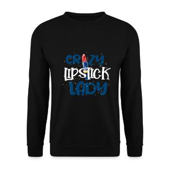 Mädchen Stuff Verrückter Lippenstift Lady Frau Geschenk - Unisex Pullover - Schwarz - Vorne - Alina (178cm) & Michal (187cm)
