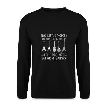 Guitarist Gift Little Voice in Head Telling Me to - Unisex Sweatshirt - black - Front - Alina (178cm) & Michal (187cm)