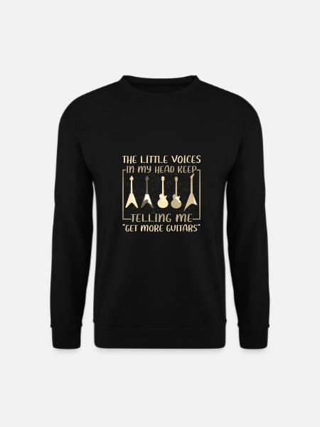 Gitarrist Gift Kleine Stimme im Kopf, die mir sagt, - Unisex Pullover - Schwarz