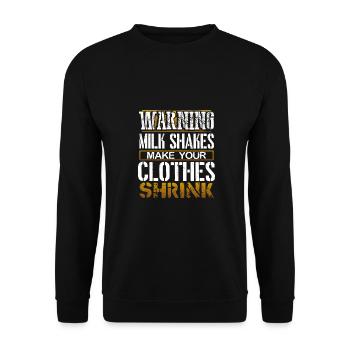 Avertissement cadeau Milkshake Milkshakes Make Clothes - Sweat-shirt Unisexe - noir - Devant - Alina (178cm) & Michal (187cm)
