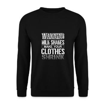 Avertissement cadeau Milkshake Milkshakes Make Clothes - Sweat-shirt Unisexe - noir - Devant - Alina (178cm) & Michal (187cm)