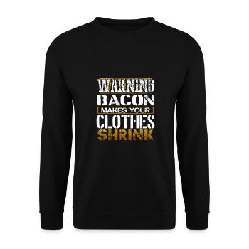 Bacon Lover Gift Warning Bacon Make Clothes - Unisex Sweatshirt - black - Front - Alina (178cm) & Michal (187cm)