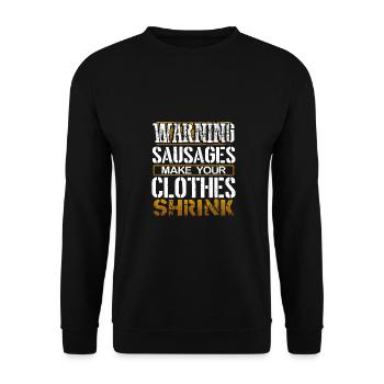 Saucisses Cadeau Avertissement Saucisses Faire des vêtements - Sweat-shirt Unisexe - noir - Devant - Alina (178cm) & Michal (187cm)