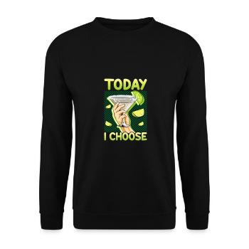 Margarita Trinker Geschenk Heute wähle ich Margarita - Unisex Pullover - Schwarz - Vorne - Alina (178cm) & Michal (187cm)