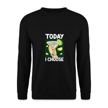 Margarita Trinker Geschenk Heute wähle ich Margarita - Unisex Pullover - Schwarz - Vorne - Alina (178cm) & Michal (187cm)