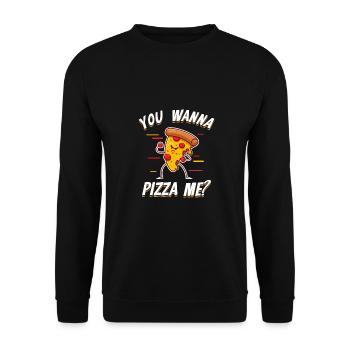 Funny You Wanna Pizza Me Pizza Lover Gift - Unisex Sweatshirt - black - Front - Alina (178cm) & Michal (187cm)