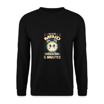Sarkastisch aus meinem Verstand zurück in 5 Minuten - Unisex Pullover - Schwarz - Vorne - Alina (178cm) & Michal (187cm)