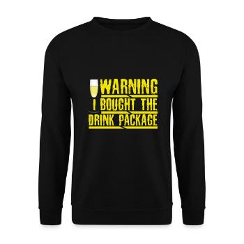 Avertissement d’humour de croisière J’ai apporté le paquet de boissons - Sweat-shirt Unisexe - noir - Devant - Alina (178cm) & Michal (187cm)