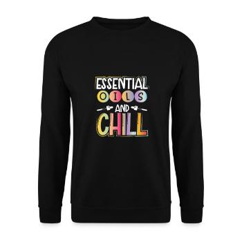 Huiles essentielles et huiles essectaires Chill Fun - Sweat-shirt Unisexe - noir - Devant - Alina (178cm) & Michal (187cm)
