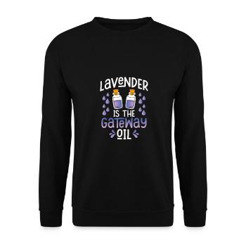 La lavande est une huile d’entrée drôle d’huile essentielle cadeau - Sweat-shirt Unisexe - noir - Devant - Alina (178cm) & Michal (187cm)