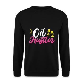Öl Hustler Geschenk Spaß Ätherische Öle - Unisex Pullover - Schwarz - Vorne - Alina (178cm) & Michal (187cm)