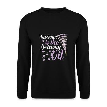 Ätherisches Öl Praktiker Geschenk Lavendel ist das - Unisex Pullover - Schwarz - Vorne - Alina (178cm) & Michal (187cm)