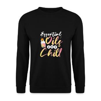 Huiles essentielles et huile essentielle de refroidissement - Sweat-shirt Unisexe - noir - Devant - Alina (178cm) & Michal (187cm)