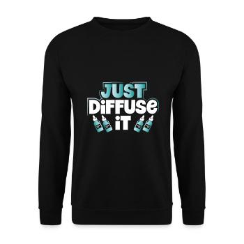 Ätherisches Öl Geschenk Verteilen Sie es einfach Ätherische Öle - Unisex Pullover - Schwarz - Vorne - Alina (178cm) & Michal (187cm)