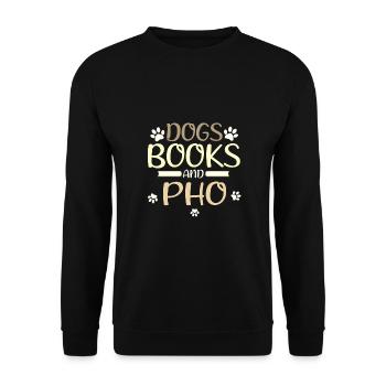 Pho Lover Geschenke Hunde Bücher und Pho Reader Geschenk - Unisex Pullover - Schwarz - Vorne - Alina (178cm) & Michal (187cm)