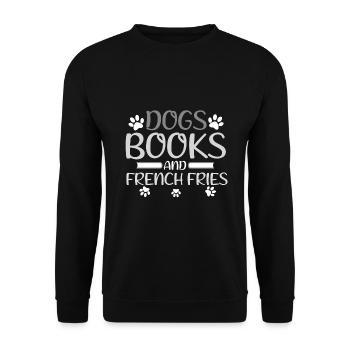 Dog Lover Gift Dogs Book French Fries Gift for a - Unisex Sweatshirt - black - Front - Alina (178cm) & Michal (187cm)