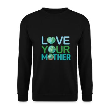 Environmentalist Gift Love Your Mother Earth - Unisex Sweatshirt - black - Front - Alina (178cm) & Michal (187cm)