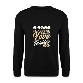 Cadeaux d’amoureux des tortues juste effrayants Tortues d’amour - Sweat-shirt Unisexe - noir - Devant - Alina (178cm) & Michal (187cm)