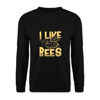 Cadeaux apicoles J’aime les abeilles Cadeaux d’apiculteur - Sweat-shirt Unisexe - noir - Devant - Alina (178cm) & Michal (187cm)