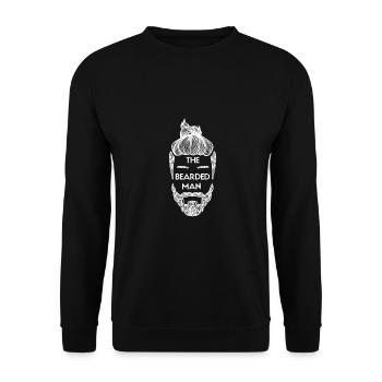The Bearded Man Gift Man Bun and Beard Lover Gift - Unisex Sweatshirt - black - Front - Alina (178cm) & Michal (187cm)