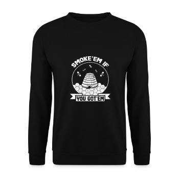 Beekeeper Gift Smoke 'em If You Got 'Em Behive - Unisex Sweatshirt - black - Front - Alina (178cm) & Michal (187cm)