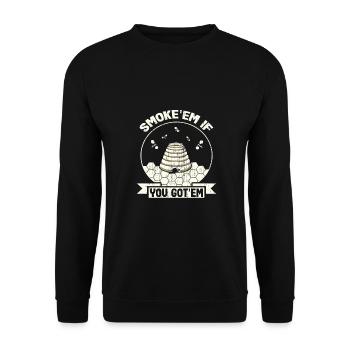 Beekeeper Gift Smoke 'em If You Got 'Em Behive - Unisex Sweatshirt - black - Front - Alina (178cm) & Michal (187cm)
