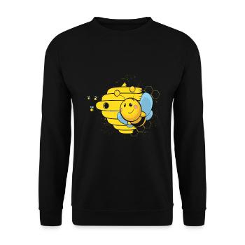 Cute Honeybee and Beehive Beekeeper Gift - Unisex Sweatshirt - black - Front - Alina (178cm) & Michal (187cm)