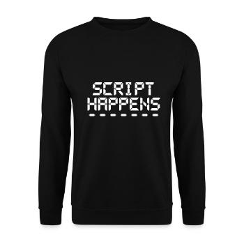 Computerprogrammierskript passiert Programmierer - Unisex Pullover - Schwarz - Vorne - Alina (178cm) & Michal (187cm)