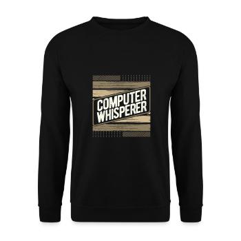 Computerflüsterer Geschenkcomputer Geschenkcomputer - Unisex Pullover - Schwarz - Vorne - Alina (178cm) & Michal (187cm)