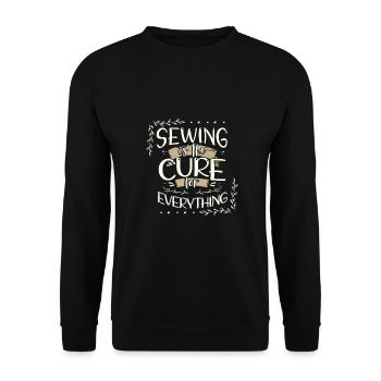 Schneiderin Geschenkkatzen sind das Heilmittel für alles - Unisex Pullover - Schwarz - Vorne - Alina (178cm) & Michal (187cm)