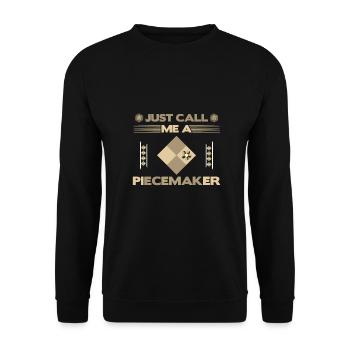 Quilter-Geschenk Nennen Sie mich einfach einen Piece Maker Quilten - Unisex Pullover - Schwarz - Vorne - Alina (178cm) & Michal (187cm)