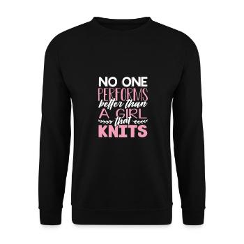 Cadeau de tricot de fille Personne ne fait mieux que - Sweat-shirt Unisexe - noir - Devant - Alina (178cm) & Michal (187cm)