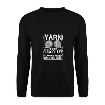 Knitter Gifts Yarn Like Chocolate Never Have Too - Unisex Sweatshirt - black - Front - Alina (178cm) & Michal (187cm)