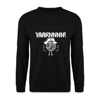 YAARRNNNN! Drôle de chapeau de pirate de tricoteur de fil - Sweat-shirt Unisexe - noir - Devant - Alina (178cm) & Michal (187cm)