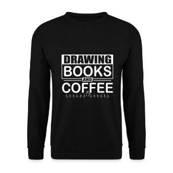 Artistic Gift Love Drawing Books Coffee Artist - Unisex Sweatshirt - black - Front - Alina (178cm) & Michal (187cm)