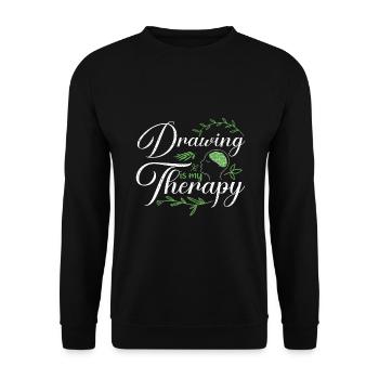 Le dessin cadeau d’artiste est mon cadeau de thérapie pour l’artiste - Sweat-shirt Unisexe - noir - Devant - Alina (178cm) & Michal (187cm)
