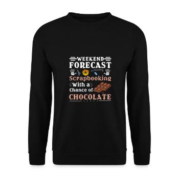 Scrapbooker Geschenk Wochenende Wettervorhersage Scrapbooking - Unisex Pullover - Schwarz - Vorne - Alina (178cm) & Michal (187cm)