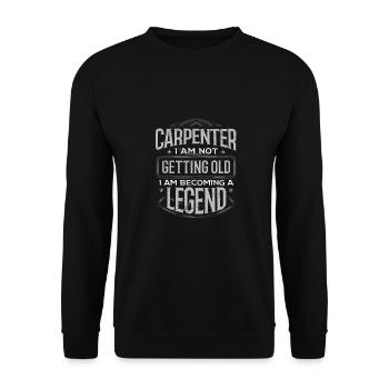 Zimmermann, der nicht alt wird, wird zur Legende - Unisex Pullover - Schwarz - Vorne - Alina (178cm) & Michal (187cm)
