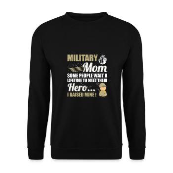 Military Mom Raised My Hero Proud Mom of Armed - Unisex Sweatshirt - black - Front - Alina (178cm) & Michal (187cm)