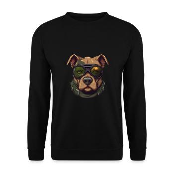 Patriotic Pitbull Dog Lover Military Appreciation - Sweat-shirt Unisexe - noir - Devant - Alina (178cm) & Michal (187cm)