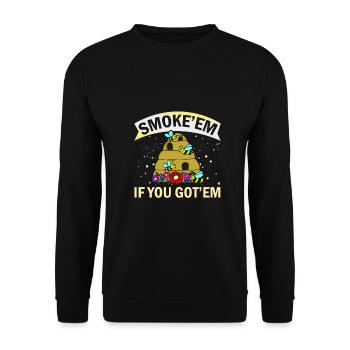 Beekeeper Gift Smoke 'em If You Got 'em Beekeeping - Unisex Sweatshirt - black - Front - Alina (178cm) & Michal (187cm)