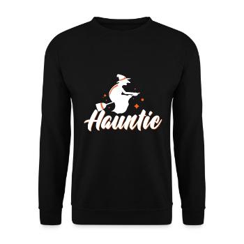 Halloween Tante Costume Hauntie - Sweat-shirt Unisexe - noir - Devant - Alina (178cm) & Michal (187cm)