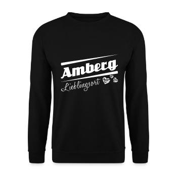 Amberg - Lieblingsort mit Stadtnamen - Unisex Pullover - Schwarz - Vorne - Alina (178cm) & Michal (187cm)