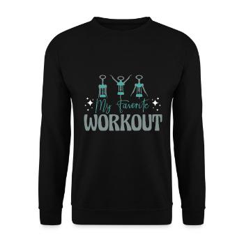 Mon entraînement préféré Funny Wine Lover - Sweat-shirt Unisexe - noir - Devant - Alina (178cm) & Michal (187cm)