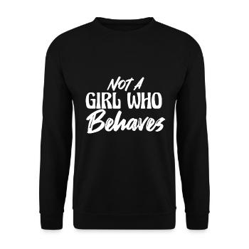Pas une fille qui se comporte de manière impertinente et autoritaire - Sweat-shirt Unisexe - noir - Devant - Alina (178cm) & Michal (187cm)