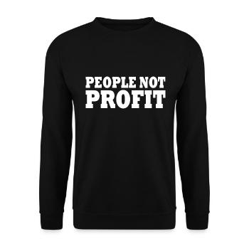 People not profit - Unisex Pullover - Schwarz - Vorne - Alina (178cm) & Michal (187cm)