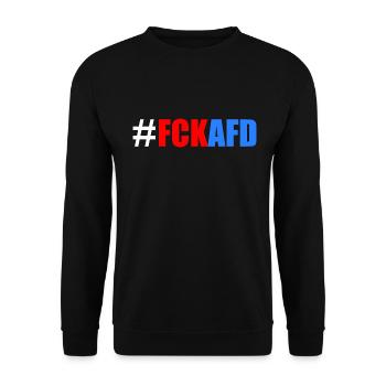Fck afd - Unisex Pullover - Schwarz - Vorne - Alina (178cm) & Michal (187cm)